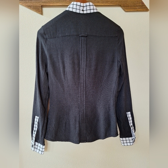 Fred Perry Womens Textured Long Sleeve Button Up Shirt. Plaid detailing. Size 2 - Picture 8 of 8